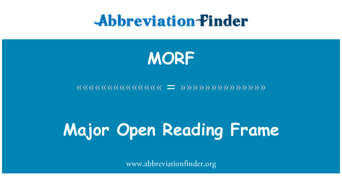 MORF: Major Open Reading Frame