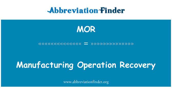 MOR: Fabrication Restauration operasyon