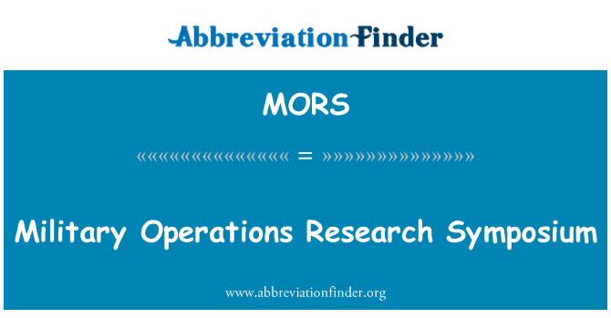MORS: Ir-riċerka ta ' operazzjonijiet militari Symposium