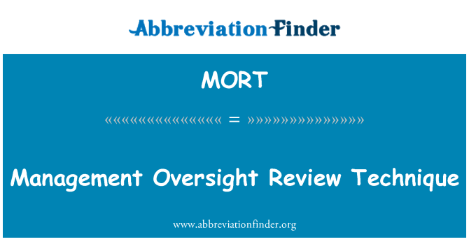 MORT: Management Oversight Review Technique