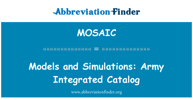 MOSAIC: Modèl Et Simulations: lame Intégré katalòg