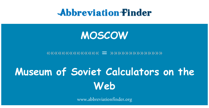 MOSCOW: Muzium Soviet kalkulator di web
