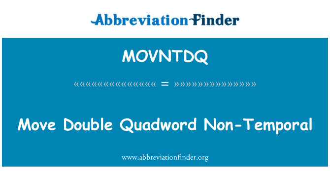 MOVNTDQ: Spostare doppia parola quadrupla Non-temporale