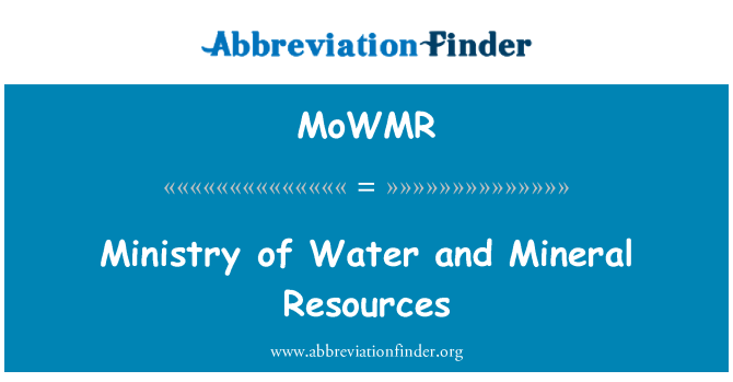 MoWMR: Ministerie van Water en mineralen