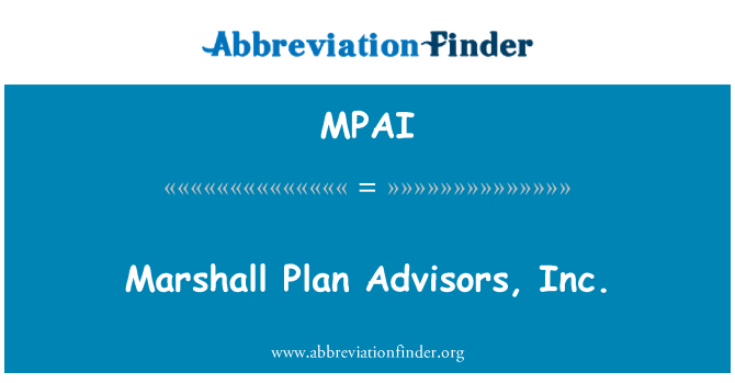MPAI: Marshall-Plan-Berater, Inc.