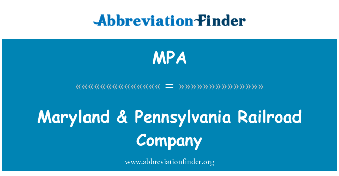 MPA: Maryland & Pennsilvani ray tren konpayi