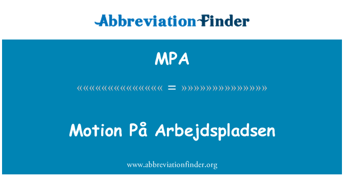 MPA: Κίνηση στο Arbejdspladsen