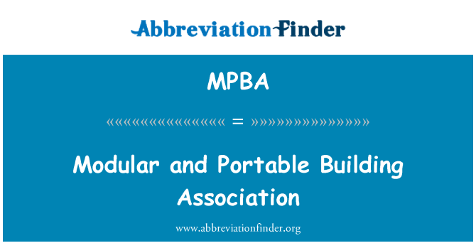 MPBA: 模块化和便携式建设协会
