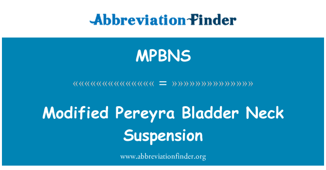 MPBNS: Suspensió de coll de bufeta Pereyra modificat