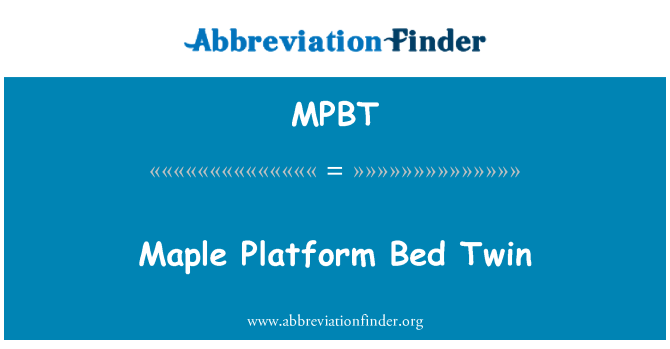 MPBT: Maple Platform Bed Twin