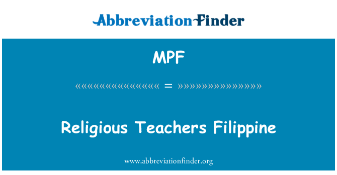 MPF: Religiøse lærere Filippine