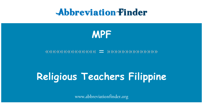 MPF: Professores religiosos Filippine