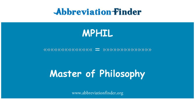 MPHIL: Mistr filozofie