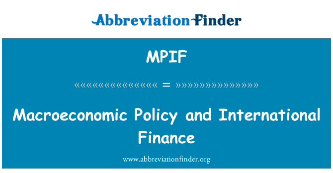 MPIF: Política macroeconòmica i Finances internacionals
