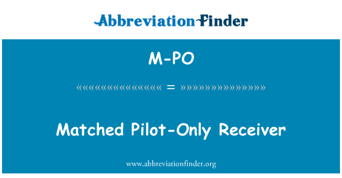 M-PO: Matched Pilot-Only Receiver