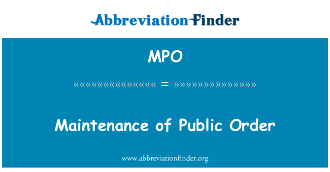 MPO: บำรุงรักษาของสาธารณะสั่ง
