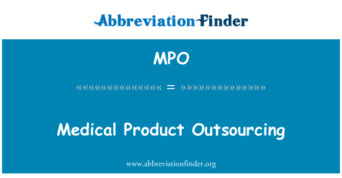 MPO: Externalisation pwodwi medikal