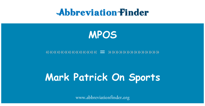 MPOS: Mark Patrick op sport