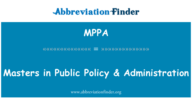 MPPA: Master in politiche pubbliche & amministrazione