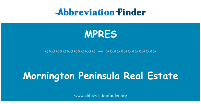 MPRES: Mornington Peninsula nekustamā īpašuma