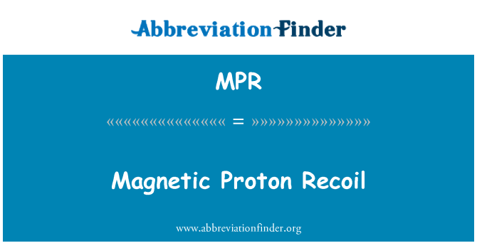 MPR: Magnetycznego protonów odrzutu