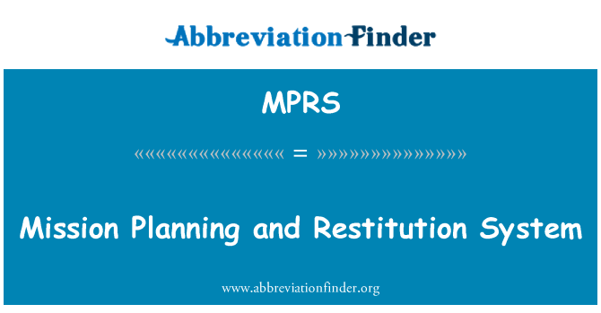 MPRS: Mission Planung und Rückgabe System
