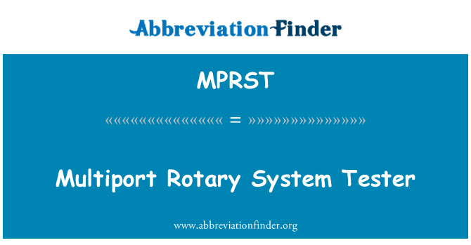 MPRST: Többportos rotációs rendszer teszter