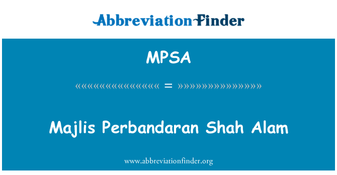 MPSA: Majlis Perbandaran Shah Alam