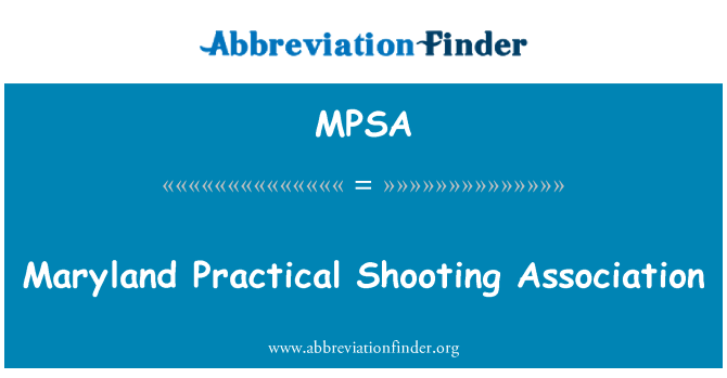 MPSA: Maryland praktische Shooting Association