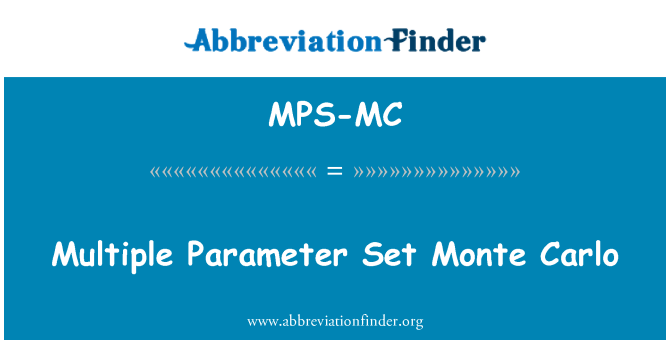 MPS-MC: Vairāku parametru komplektu, Monte Carlo