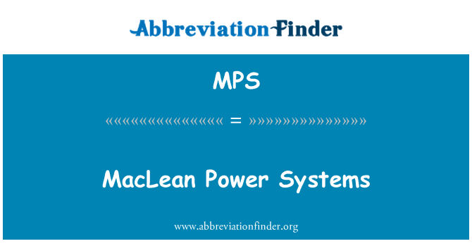 MPS: MacLean Power Systems