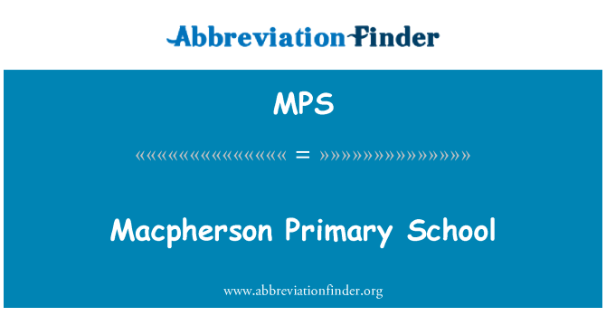 MPS: Macpherson Primary School