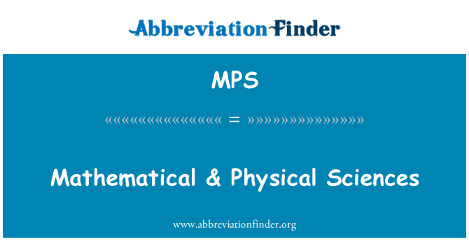 MPS: Matematički & fizičke znanosti
