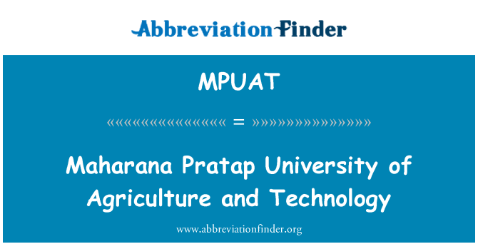 MPUAT: Maharana yunus Üniversitesi tarım ve teknoloji
