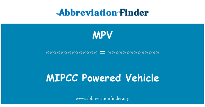 MPV: MIPCC motorových vozidel