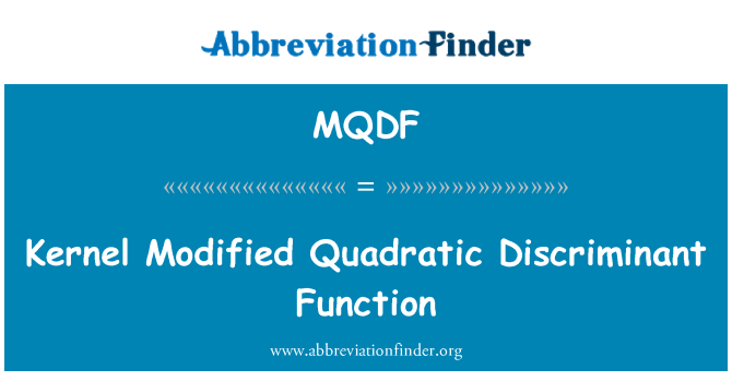 MQDF: Kernel Modified Quadratic Discriminant Function