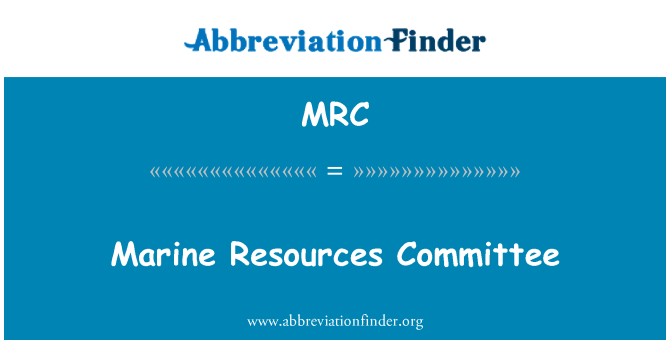 MRC: הוועדה והמשאבים הימיים