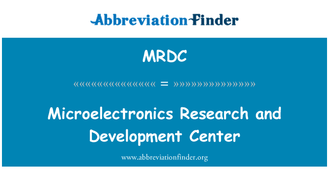 MRDC: Microeletrônica centro de pesquisa e desenvolvimento