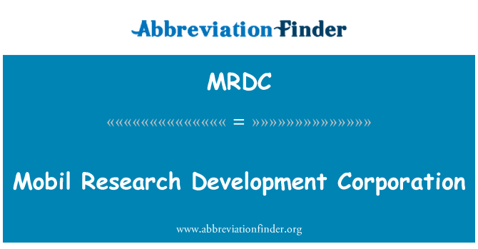 MRDC: Mobil Research Development Corporation