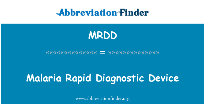 MRDD: Malárie rychlé diagnostické zařízení