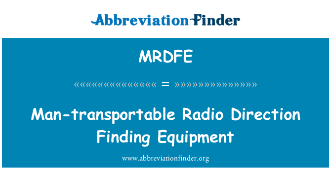 MRDFE: Hombre-transportable Radio dirección encontrar equipo