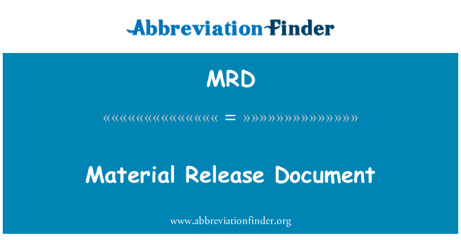MRD: مستند صرف المواد