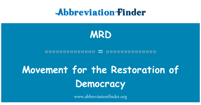 MRD: A demokrácia helyreállításának mozgalom
