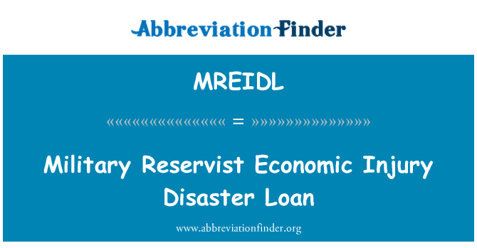 MREIDL: 军事预备役经济损伤灾难贷款