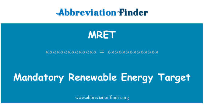 MRET: Les énergies renouvelables obligatoires cible