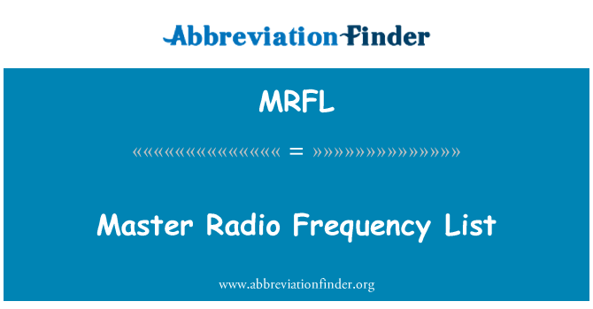 MRFL: Senarai induk frekuensi Radio