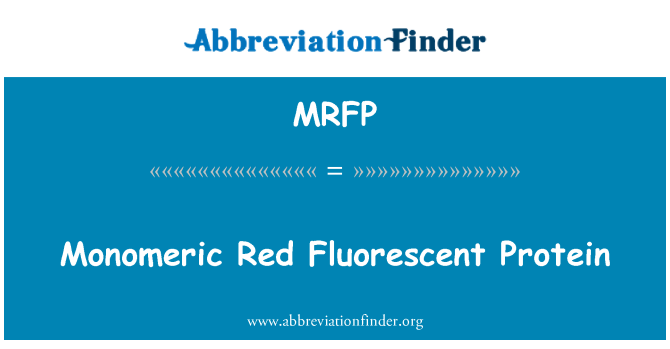 MRFP: Monomeric wouj Protéines Fluoresan
