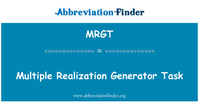 MRGT: Flere erkendelse Generator opgave