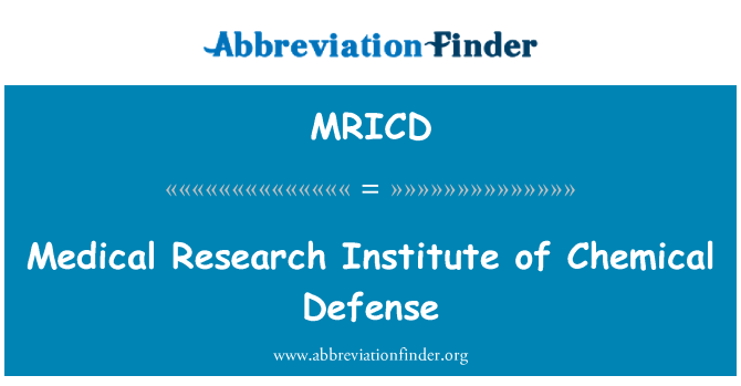 MRICD: Medical Research Institute of Chemical Defense