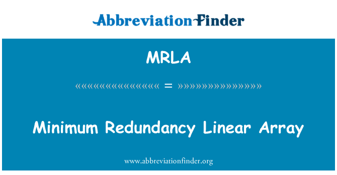 MRLA: Minimum redundans lineær Array
